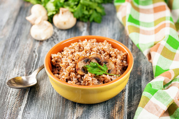 Buckwheat cereal with mushrooms