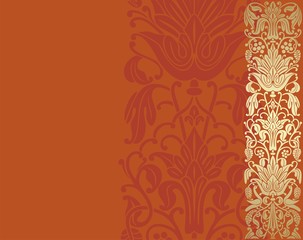 wedding card design, paisley floral pattern , India