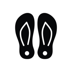 Black solid icon for slippers 