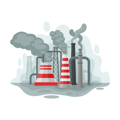 Factory pipes. Vector illustration on a white background.