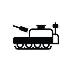 Black solid icon for tank wartime