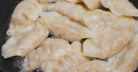 Fry meat dumpling at home