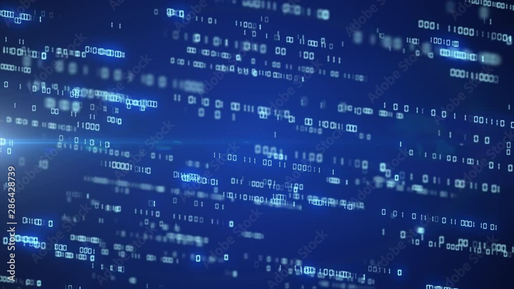 Poster digital code background number zero and one running cloud computing technology concept