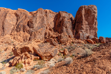 Rock formations in Valley of Fire State Park, Nevada USA