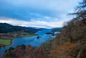 Queen's View at Loch Tummel - Scotland, UK. Photograph taken in the winter in November.