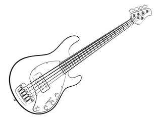 Obraz na płótnie Canvas Sketch of a classical variety electric guitar.
