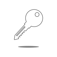 Key line icon on white background. Flat style. 