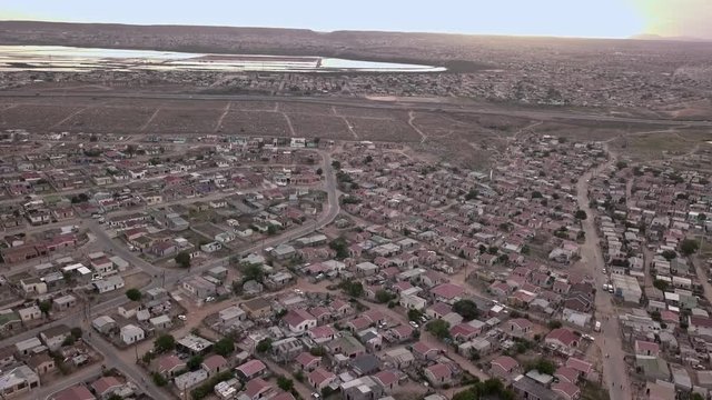 Overhead tshot of low cost RDP housing in township of Nelson Mandela Bay, South Africa.