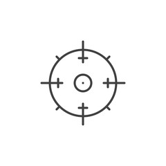 Aim vector concept minimal icon or sign in thin line style