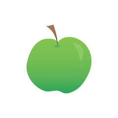 Vector green apple with a glare. Advertise your healthy eating, use in your dietary infographics, or doctor practise. - Vector