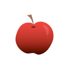 Vector red apple with a glare. Advertise your healthy eating, use in your dietary infographics, or back to school campaigns. - Vector
