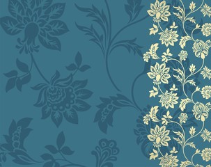 Colorful paisley floral pattern , textile swatch , India	