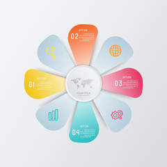 Business infographic and data visualization. Vector abstract infographics timeline design template. Diagram with steps, processes, layout, statistic, parts or options. Presentation marketing graphic