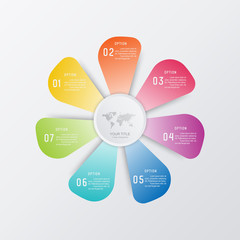 Business infographic and data visualization. Vector abstract infographics timeline design template. Diagram with steps, processes, layout, statistic, parts or options. Presentation marketing graphic