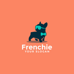 cute adorable french bulldog logo, dog logo