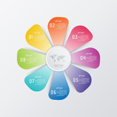 Business infographic and data visualization. Vector abstract infographics timeline design template. Diagram with steps, processes, layout, statistic, parts or options. Presentation marketing graphic
