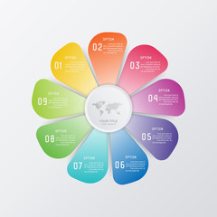 Business infographic and data visualization. Vector abstract infographics timeline design template. Diagram with steps, processes, layout, statistic, parts or options. Presentation marketing graphic