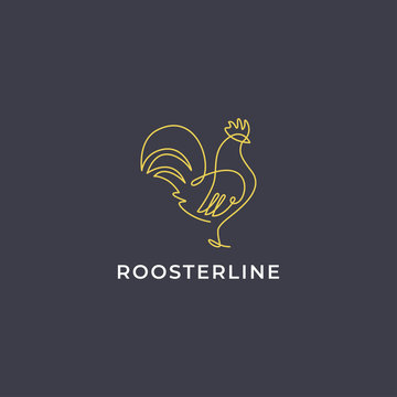 Rooster line art