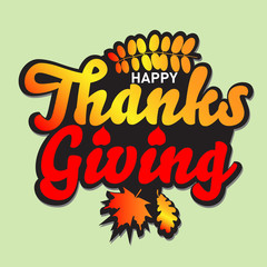 Happy Thanksgiving greeting card or background. Vector illustration.