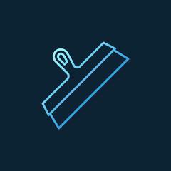 Facade spatula vector concept blue linear icon or logo on dark background