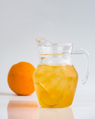 Fruit tea cups. Iced tea and Lemon Citrus
