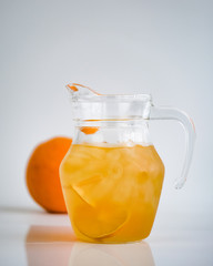 Fruit tea cups. Iced tea and Lemon Citrus
