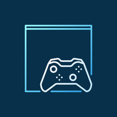 Gamepad with Video Game console colored icon in thin line style on dark background