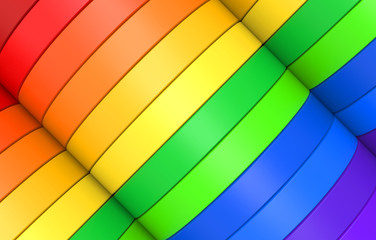 Fototapeta premium 3d rendering. alternate rainbow colorful lgbt diagonal curve panel design banner wall background.