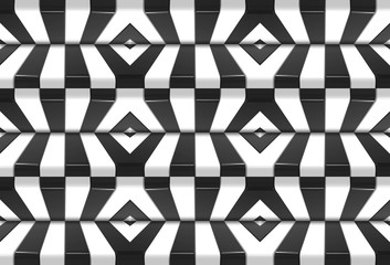 3d rendering. seamless alternate black and white pattern design wall background.