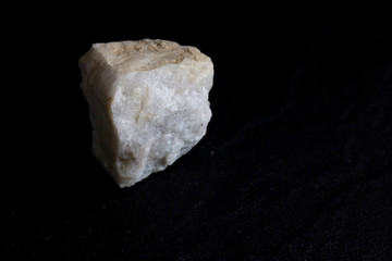 quartz stone isolate on black background