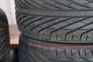 Car's tire texture detail