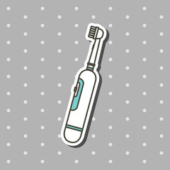 electric toothbrush for brushing teeth - dental cartoon vector flat style