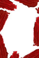Red color lipstick stroke around border