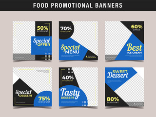 Food promotional banner for restaurant and cafe
