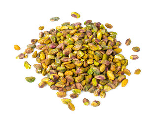 raw pistachio nuts isolated on white