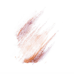 Brown color eyeshadow with glitter stroke on background