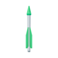 Gray missile with green details. Vector illustration on a white background.