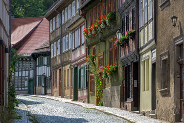 Fototapeta na wymiar Harz Blankenburg Altstadt Straße / Oldtown 