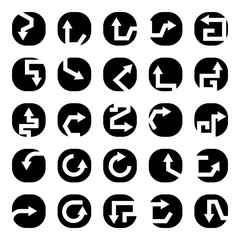 arrow icons in circle buttons set