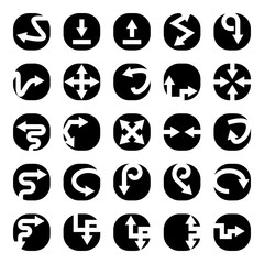 arrow icons in circle buttons set