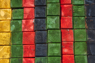 Colorful square wooden bricks