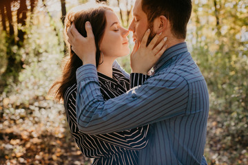 Fototapeta premium Young happy couple in love outdoor .