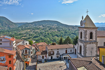 Fototapeta na wymiar Tourist trip to a medieval town in the Basilicata region.