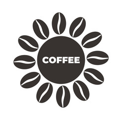 Coffee icon. Logo template for cafeteria, coffee house. Brown vector isolated illustration