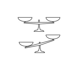 Balance scale icon. Vector illustration, flat design.