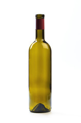 empty bottle of wine isolated on a white background - Image