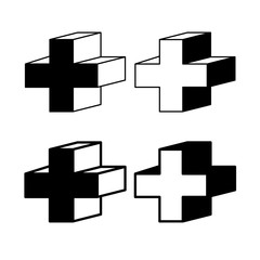 Obraz premium plus and positive icons illustration