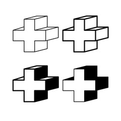 Obraz premium plus and positive icons illustration