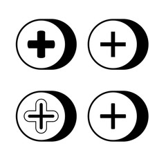 Obraz premium plus and positive in round buttons illustration