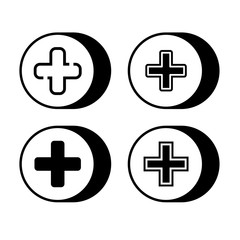 Obraz premium plus and positive in round buttons illustration